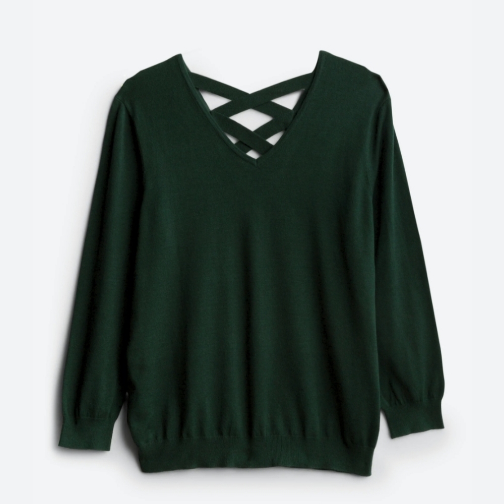 Stitchfix brand Love Ellie Dark Green Pullover Sweater. Size 3X. EUC.